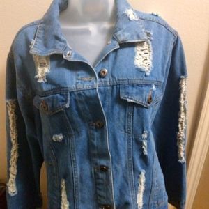 Highway jeans blue jean jacket size Large